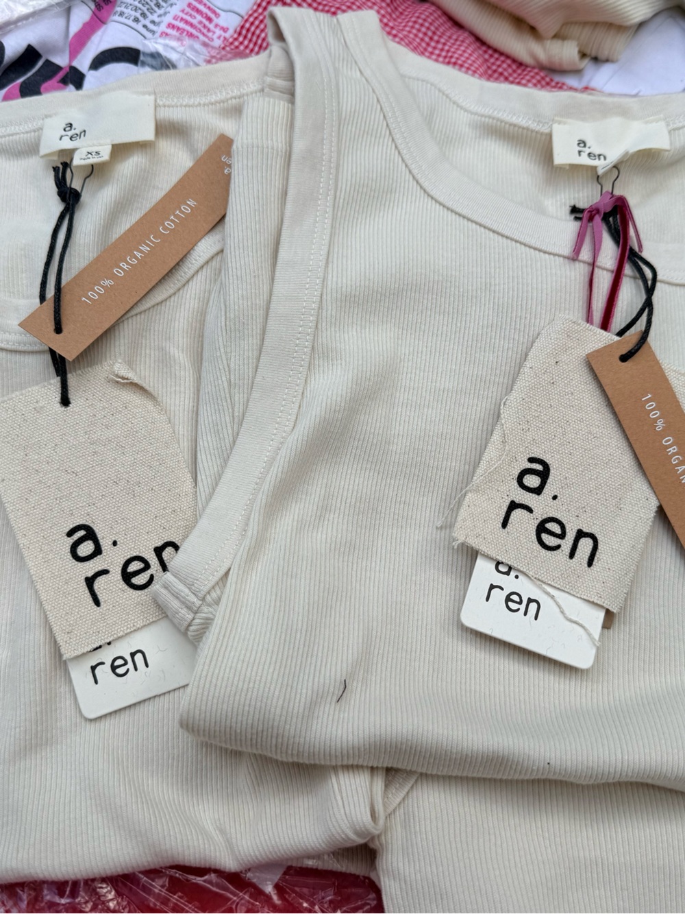 a.r.e.n Organic Cotton Tank Top in Light Beige
